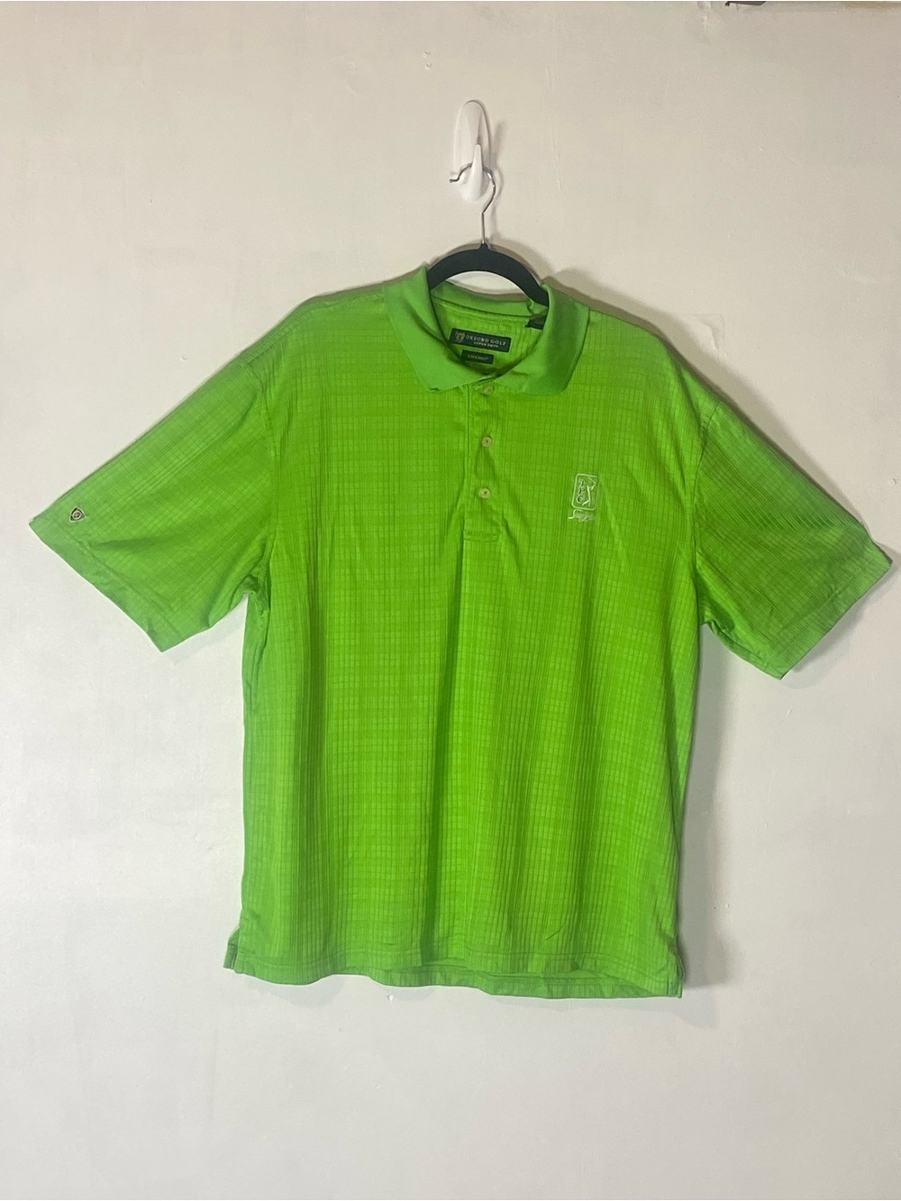 Oxford Golf Coolmax Neon Green Polo Shirt TPC Sawgrass Golfcore Large